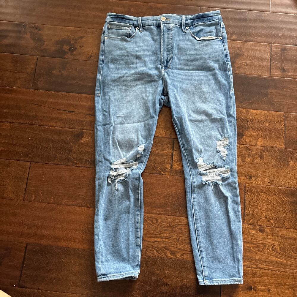 Good American Distressed Blue Skinny Jeans